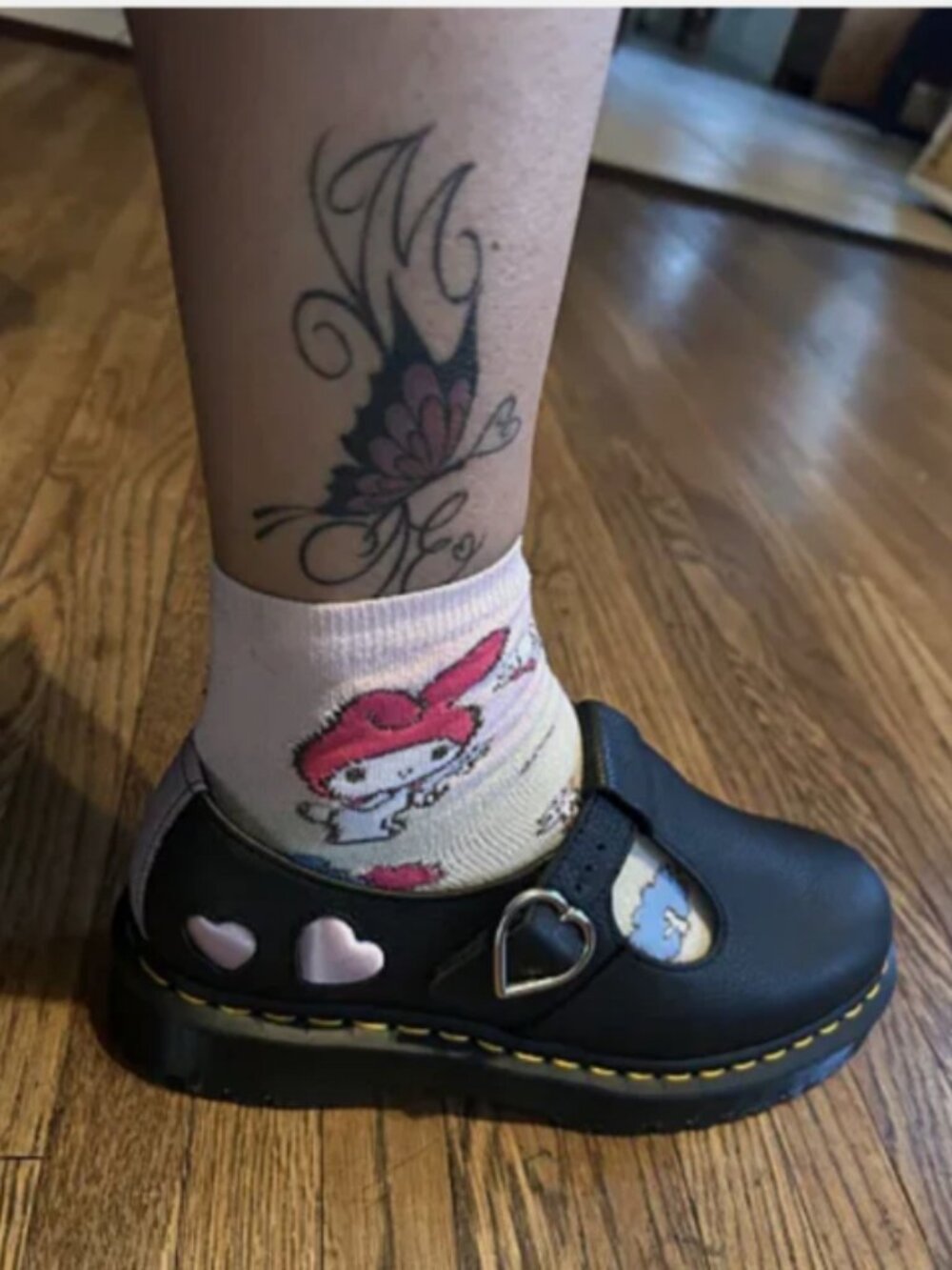 Dr. Martens POLLEY HEART T-BAR Monkstraps /Mary Jane MSRP$180 Preppy & Chic